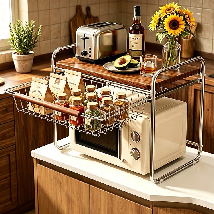 O que torna o rack de micro-ondas de bancada com gaveta deslizante um armazenamento inteligente para cozinha essencial O que torna o rack de micro-ondas de bancada com gaveta deslizante um armazenamento inteligente para cozinha essencial