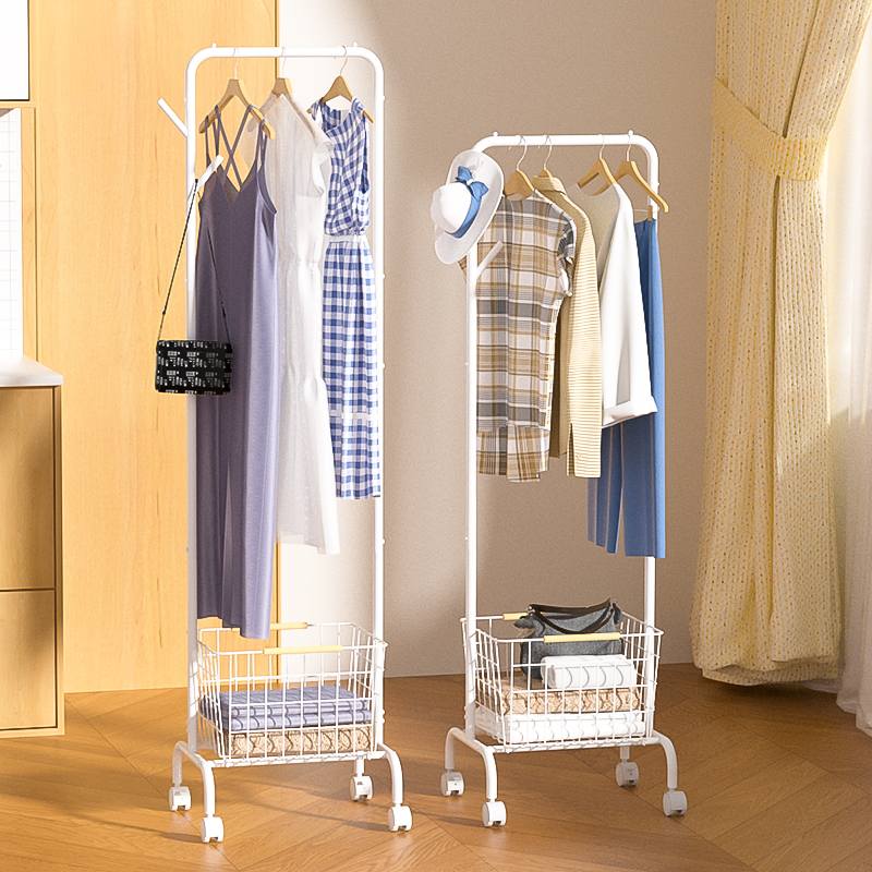 Rack de secagem de roupas portátil para chão | Revestimento em pó de ferro, armazenamento de roupas em várias zonas