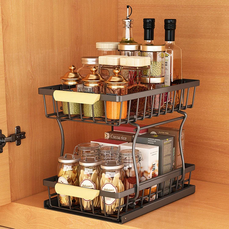 Rack de armazenamento extensível de metal para cozinha para serviços pesados