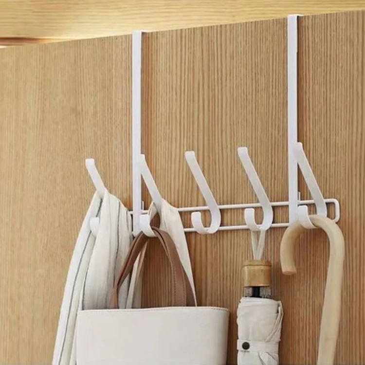 Rack de armazenamento de metal com vários ganchos para porta