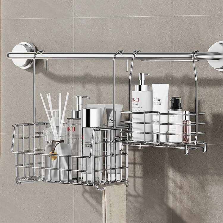 Rack removível de armazenamento de acessórios de banheiro de aço inoxidável